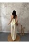 Women's Summer Tiril Tiril Wrap Double Set Shoulder Detailed Strap Blouse Pants Set - 4