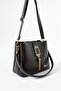 Viatox Vs 1438 Gold Detailed 3-Compartment Shoulder and Crossbody Bag Brown - 8