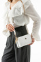 Viatox Vs 1444 Women's Faux Leather 3-Compartment Metal Zipper Crossbody Small Shoulder Bag White - 2