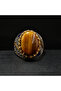 925 Sterling Silver Tiger's Eye Ring 15g Oval Golden Brown Stone with Gold-Tone & Blue Accents - 4