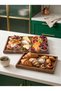 Set of 2 Acacia Wood Presentation Trays – Decorative Organizer Serving Tray Large & Medium Size - 4