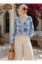 New Season Summer Cardigan with Lace Front in Thin Fabric - 4