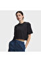 Scriptheart Crop Women's Black Polo Neck T-Shirt