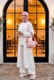 Lycra Oversize Triple Sendy Suit with Pockets - White - 2