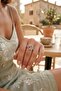 ®   Silver Color Olive Branch Leaf Patterned Adjustable Zircon Stone Women's Ring - 2