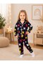 100% Cotton Long Sleeve Buttoned Seasonal Heart and Figure Patterned Soft Textured Bottom Top Girl Boy Unisex Baby Pajama Set - 3