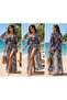 Women's Digital Printed Lycra Tulle Beach Dress - 2