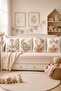 Floral Flying Friends Patterned 4-Piece Children's and Baby Throw Pillow Cover Set - 2