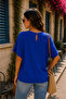 Women's Crew Neck Side Tie Aerobin Blouse - 3