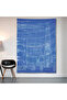 Blueprint Technical Drawing Wall Covering Wall Tapestry First Quality Satin Fabric Poster