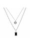 Lorentis Roman Numeral Double Layered 316L Stainless Steel Women's Necklace Gift - 2