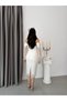 White Boat Neck Strap Sequined Midi Lace Evening Dress - 6