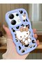 Redmi Note 13 4g Compatible Case with Camera Protector Blue Silicone Couple Phone Case Kitty Pattern