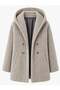 Urban Retro Hooded Oversize Jacket Coat Women's Cream - 2