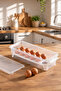 1054 Peggy 12 Compartment Covered Egg Box Egg Container Refrigerator Organizer Storage Container - 4