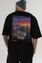 Skopje Macedonia Black Oversize Country City Back Printed Unisex T-Shirt 100% Cotton Premium - 6