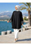 Sleeveless Accessory Detailed Knee-Length Plus Size (40-54) Evening Gown Tunic - 2