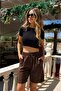 Women's Elastic Waist Modal Fabric Shorts with Pockets 242
