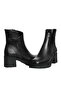 Black Leather Women's Heeled Boots - 3