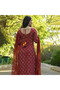 Maroon Rayon Salwar Kameez & Dupatta Set - ALV2009 | Maroon-Size:(S-36-Inches) - 4