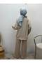 Stone-Embellished Two-Piece Modest Tunic and Pants Set - 5
