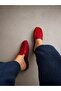 Noble Red Suede Genuine Leather Loafer Slippers - 4