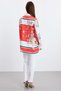 Shirt with scarf detail on the side - red - 4