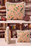 Exotic Bird Botanical Fringe Pillowcase - Elegant Spring Salmon Green Mink Tassel Throw Pillow Cover - 2