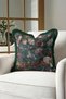 Floral Patterned Vintage Botanical Fringed Pillowcase - Romantic Garden Black Tassel Throw Pillow Cover - 5