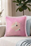Elegant Japanese Crane Pattern Fringed Pillowcase - Far Eastern Bohemian Cream Pink Tassel Throw Pillow Cover