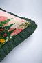 Floral Caravan Landscape Fringed Pillowcase - Camping Retro Bohemian Pink Green Tassel Throw Pillow Cover - 8