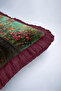 Exotic Leopard Tropical Lounge Fringed Pillowcase - Maximalist Pink Burgundy Tassel Throw Pillow Cover - 8