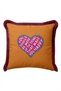 Romantic Heart Velvet Stylish Fringed Pillowcase - Orange Burgundy Tassel Throw Pillow Cover with Lettering Design - 6