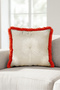 Elegant Fringed Pillowcase with Palm Leaf Pattern - Burgundy Red Tassel Throw Pillow Cover - 45X45Cm - 5