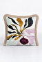 Abstract Botanical Pattern Artistic Fringed Pillowcase-Floral Bohemian Black Mink Tassel Throw Pillow Cover - 2