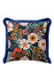 Floral Exotic Botanical Fringed Pillowcase-Garden Anthracite Navy Blue Navy Blue Tassel Throw Pillow Cover - 6