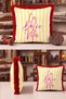 La Dolce Vita Striped Summer French Fringed Pillowcase - Yellow Burgundy Tassel Throw Pillow Cover - 7