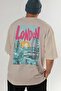 London England 3 Beige Oversize Country City Back Printed Unisex T-Shirt 100% Cotton Premium - 6