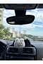 Automobile Rear View Ornament Cat Face Rear View Ornament Cat White Plush Auto Ornament - 3