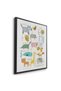 Animal Alphabet Kids Wall Art | Portrait Framed Canvas Print with Gold Foil Embossed | Luxury Modern Decor for Kids Room - 3