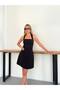 Women's Square Neck Backless Halter Mini Dress - 5