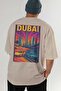 Dubai Uae Beige Oversize Country City Back Printed Unisex T-Shirt 100% Cotton Premium - 6