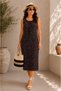 Women's Summer Dress with Thick Straps and Lace-Up Cotton Combed Cloth Li̇kapa