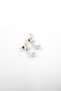 Women 1 Pair Flower Tear Drop Stud Earrings, White - 2