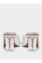 Silver Cut-Out Rhinestone Block Heel Mules - 4