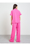 Pink Textured Shirt And Pyjama Set - 5