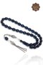 Parliament Blue Top Silver Tassel Alexander Cut Vermeil Fire Amber Prayer Beads 201025722