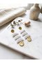 Daphne Handmade Polymer Clay Earrings |   White Black Spotted Minimal Dangle Earrings |   Lightweight Design Women's Earrings with Gold Detail - 4
