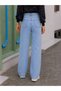 Julia Milano Women's Denim Pants Daily Casual Wear 90's Snow Wash Blue Lycra Super High Waist Loose Jeans Palazzo 2025 - 3