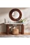 DRITON CONSOLE TABLE WITH MIRROR MARBLE - WHITE & LIGHT BROWN - 2